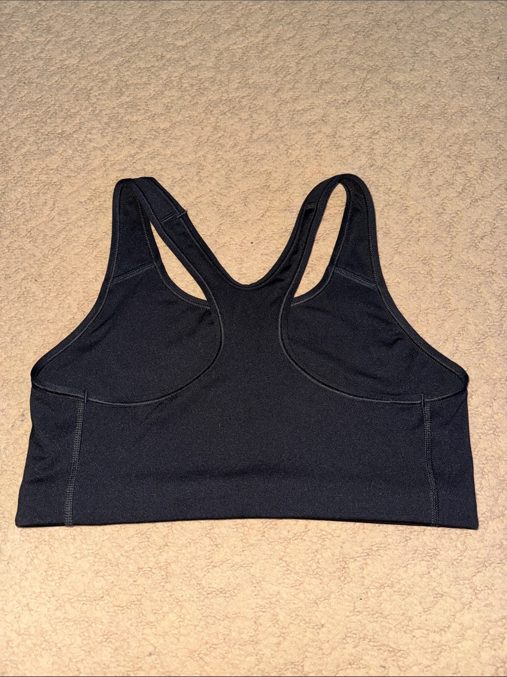 Nike Black Sports Bra with White Swoosh Logo - Picture 3 of 4